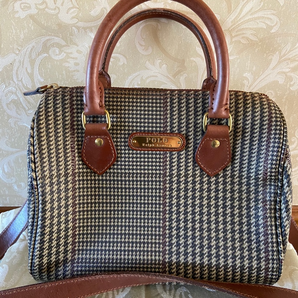 Ralph Lauren English Tweed pattern handbag
